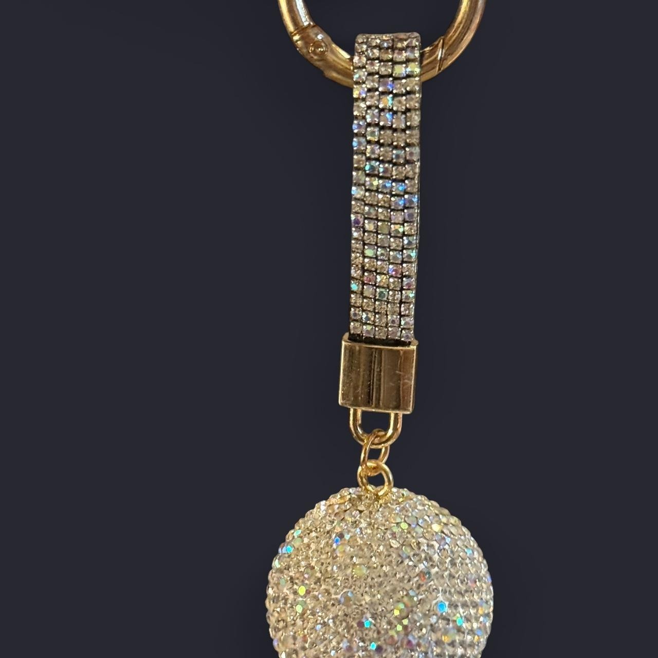 New Gold Crystal Keychain Or Use As Purse Fob